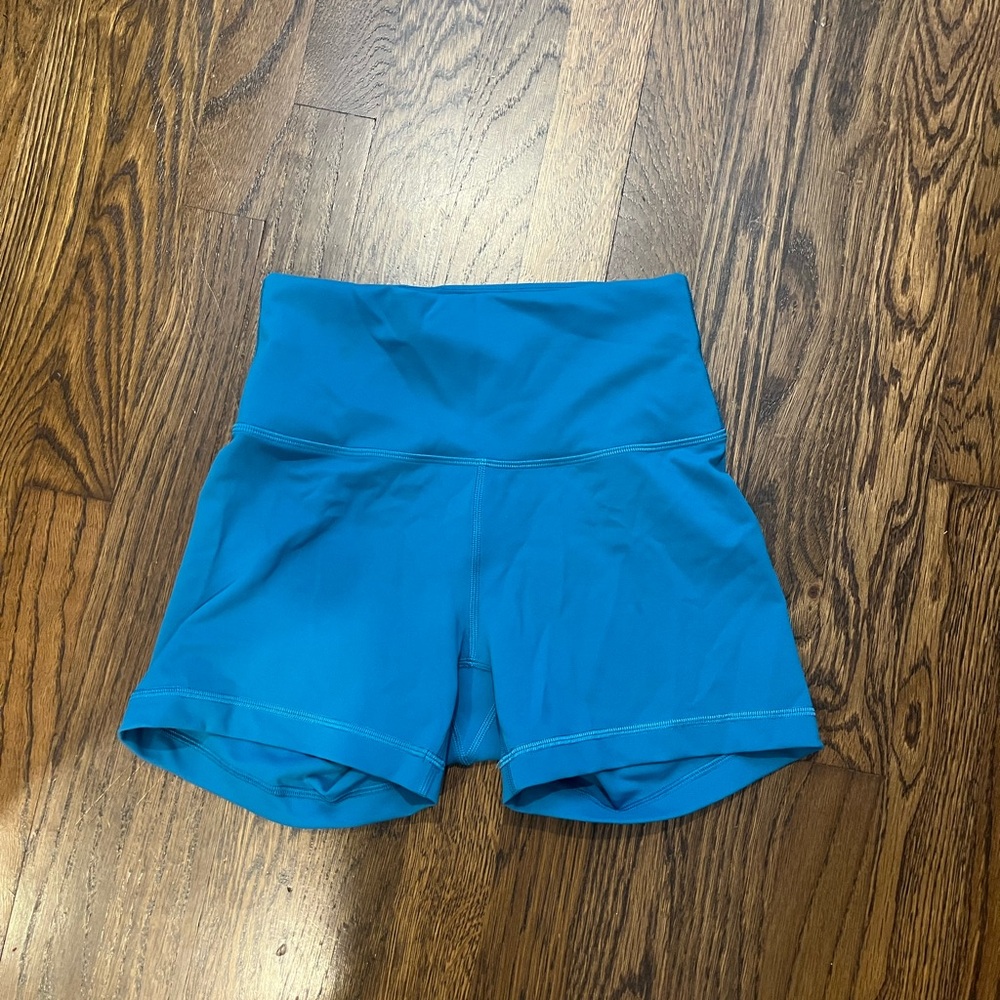 Women's Blue High-Waisted Shorts